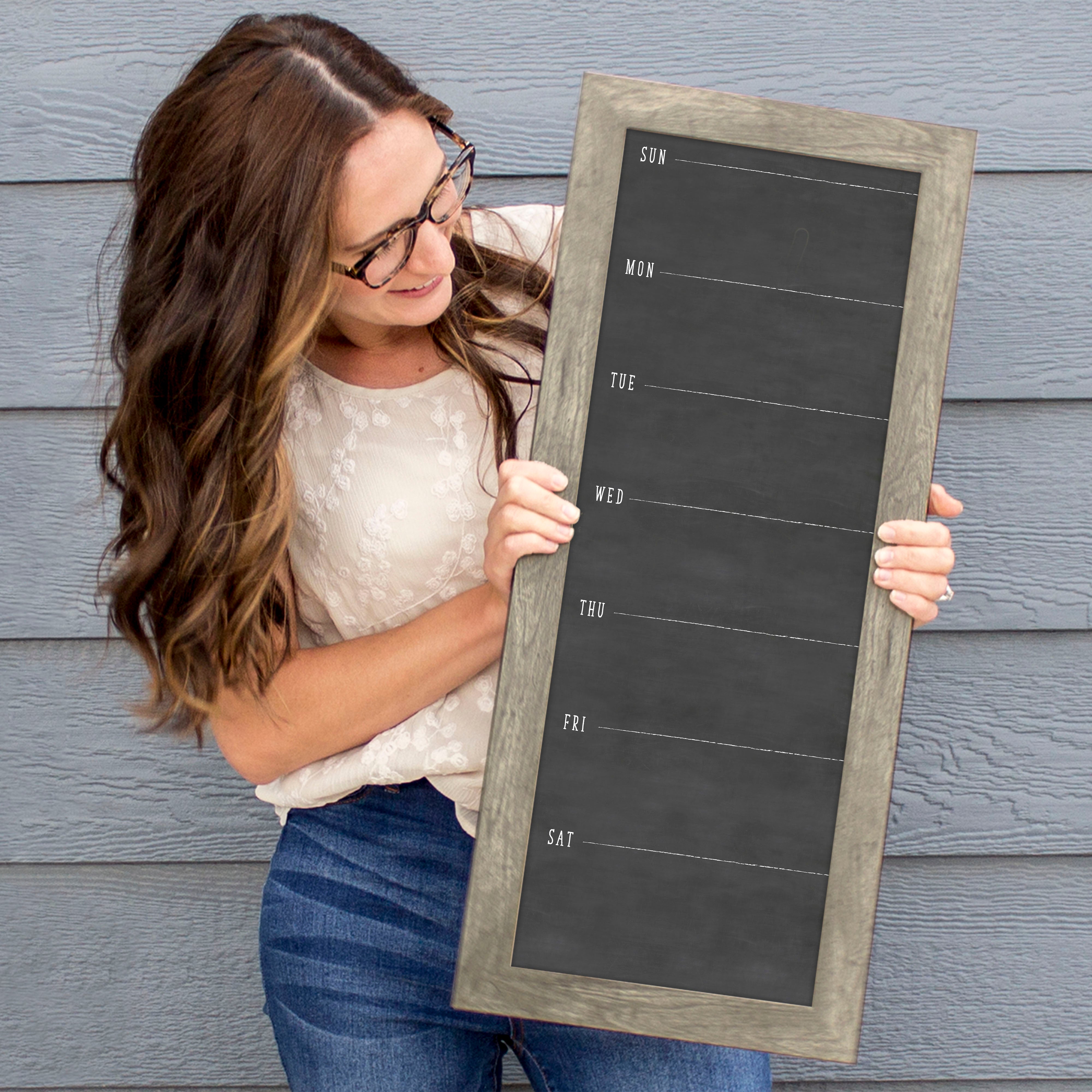 Slim Weekly Framed Chalkboard | Vertical Swanson