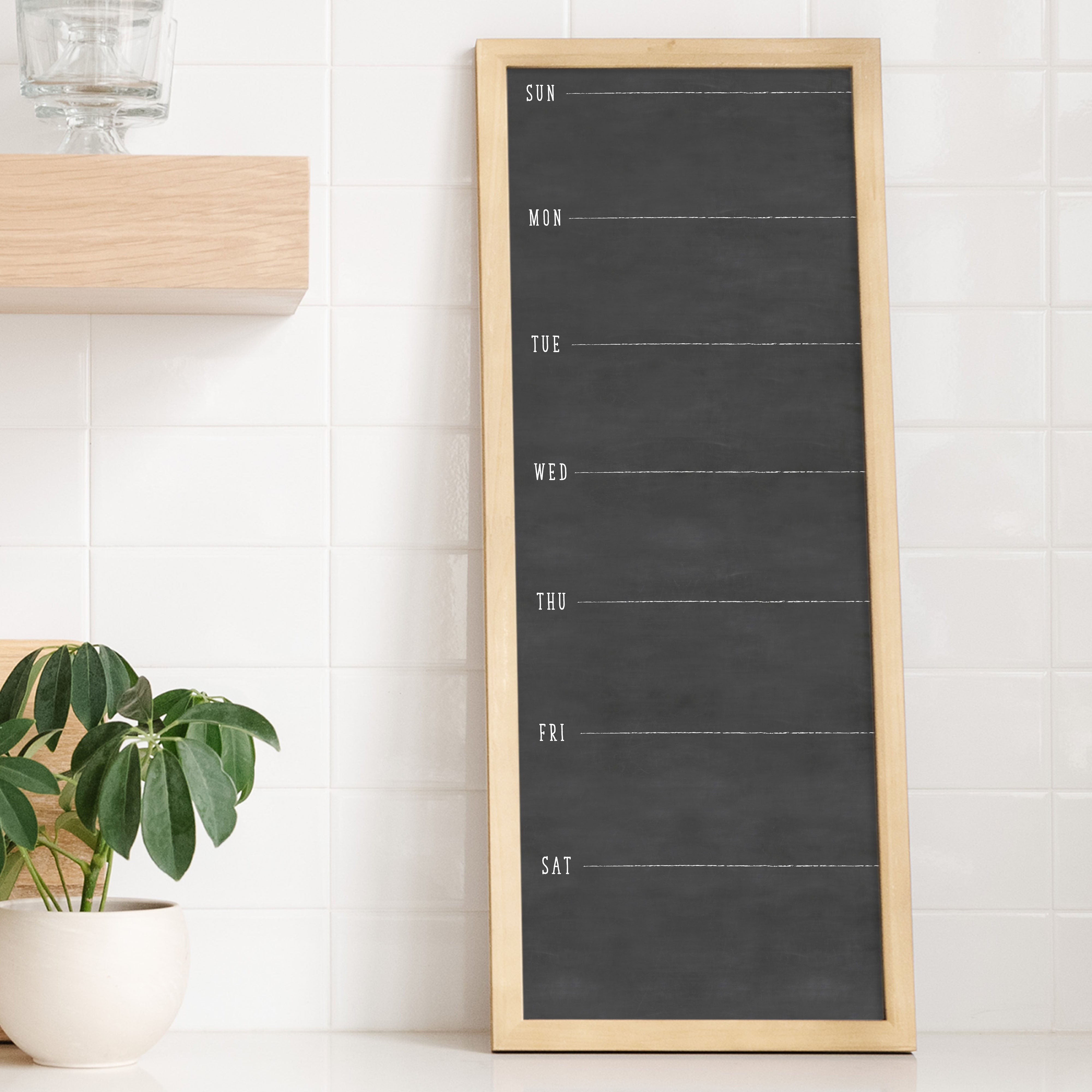 Slim Weekly Framed Chalkboard | Vertical Swanson