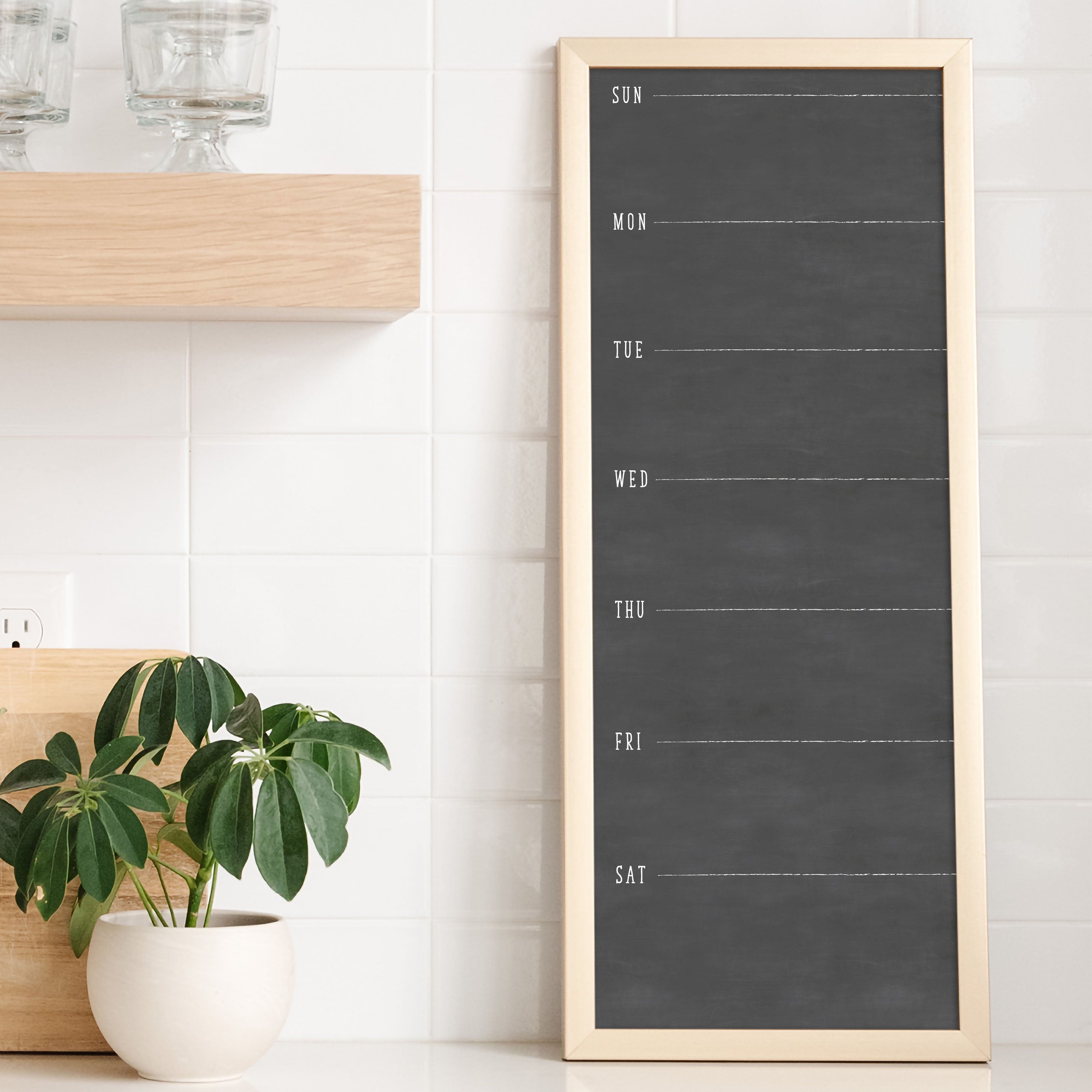 Slim Weekly Framed Chalkboard | Vertical Swanson