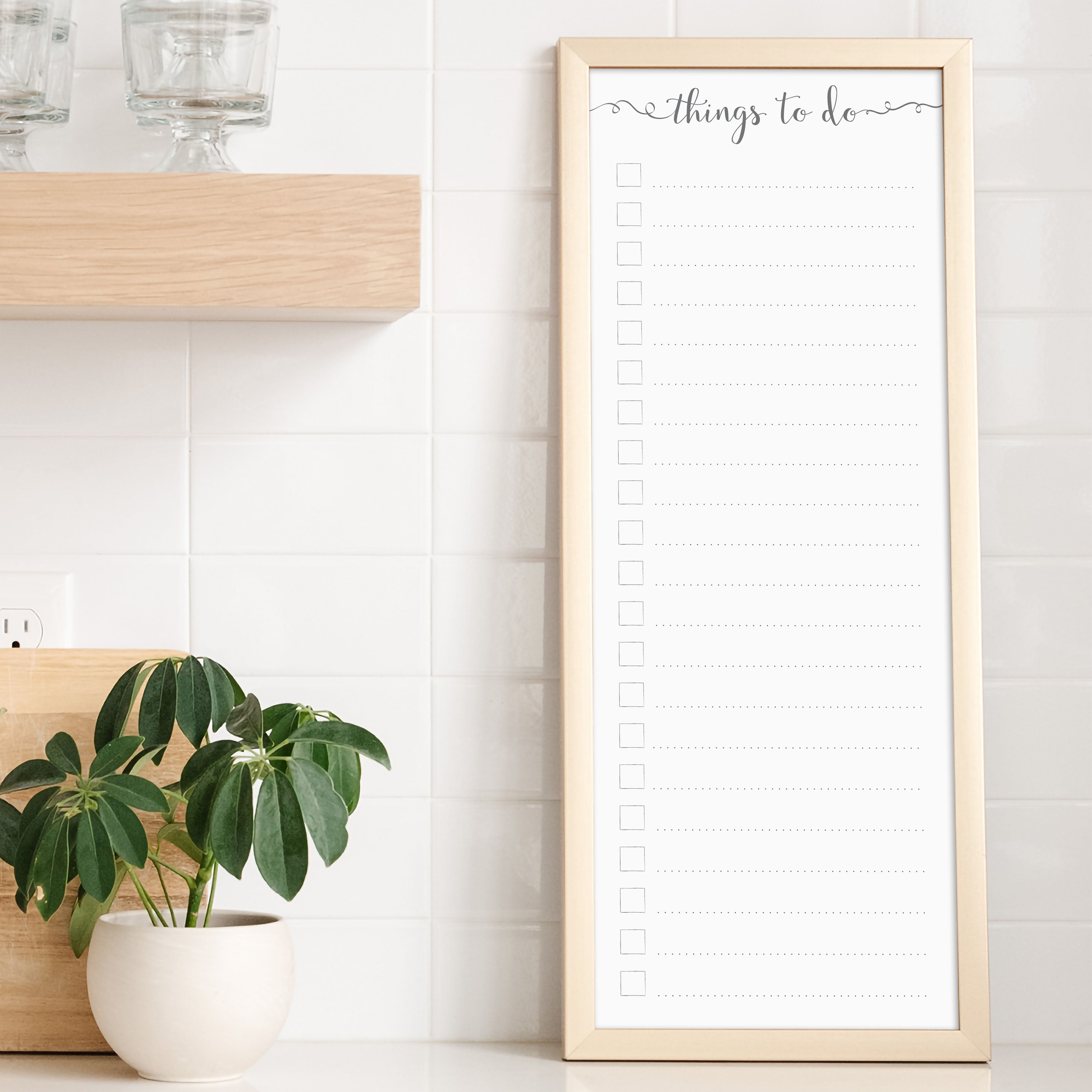 Slim Checklist Framed Whiteboard | Vertical Knope