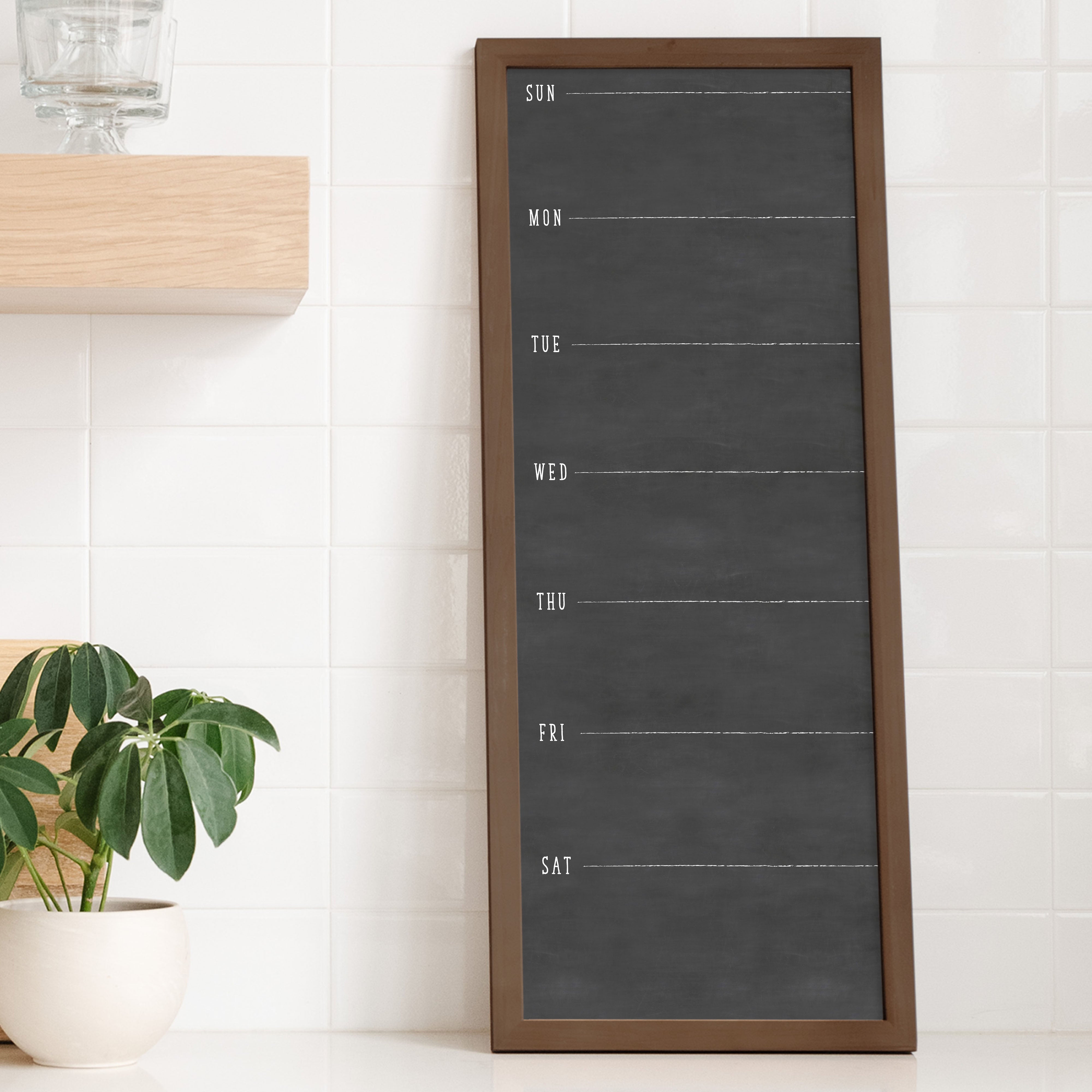 Slim Weekly Framed Chalkboard | Vertical Swanson