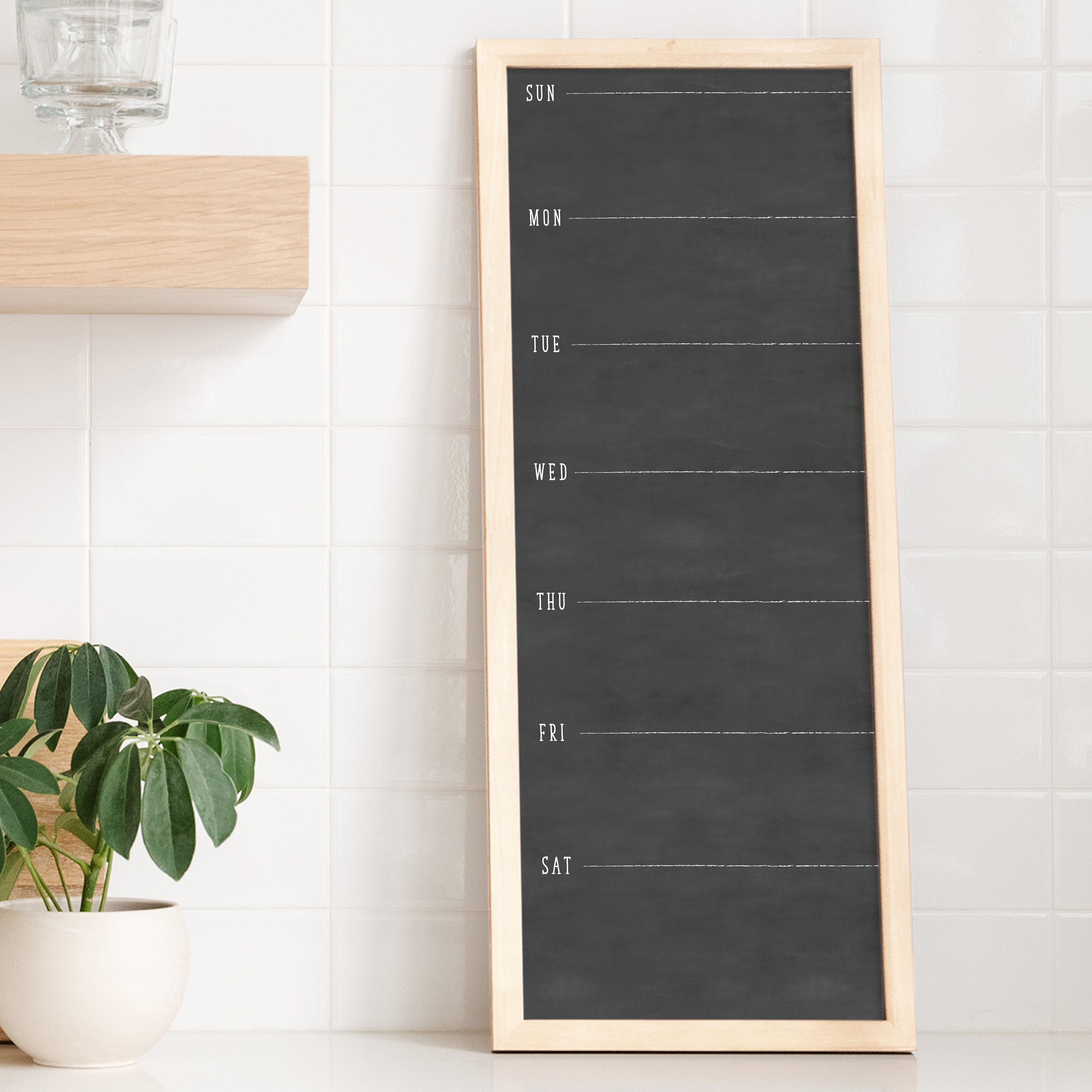 Slim Weekly Framed Chalkboard | Vertical Swanson