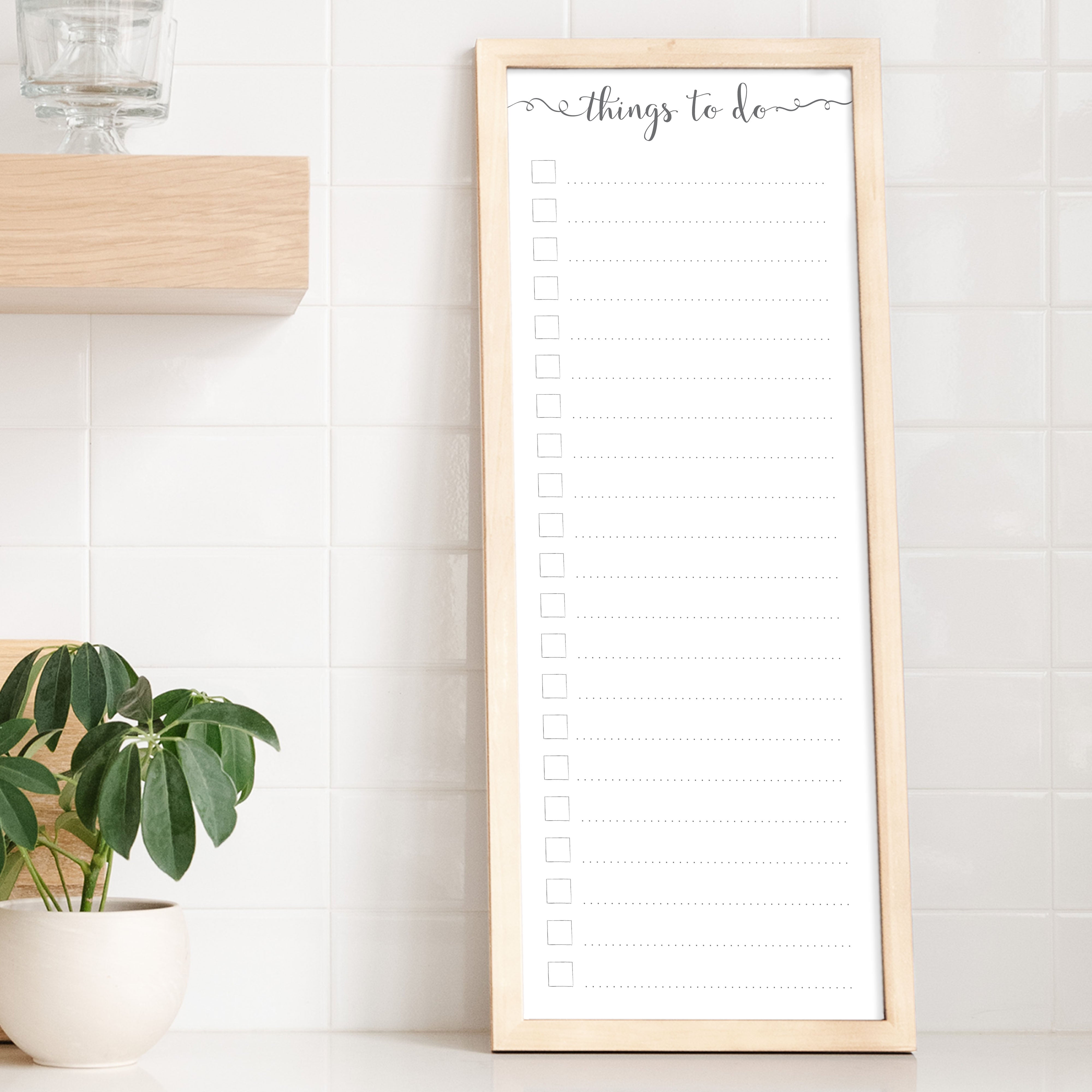 Slim Checklist Framed Whiteboard | Vertical Knope