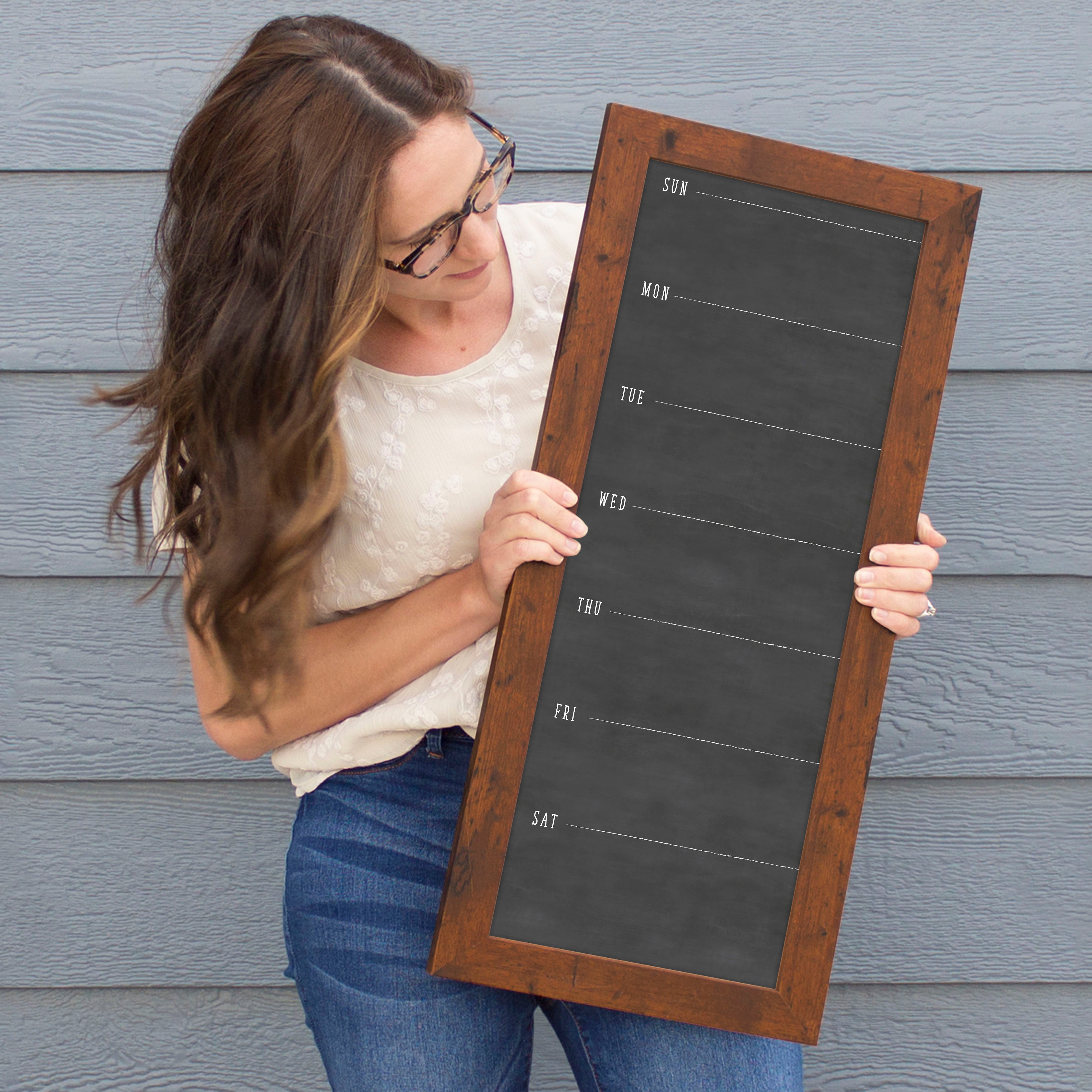 Slim Weekly Framed Chalkboard | Vertical Swanson