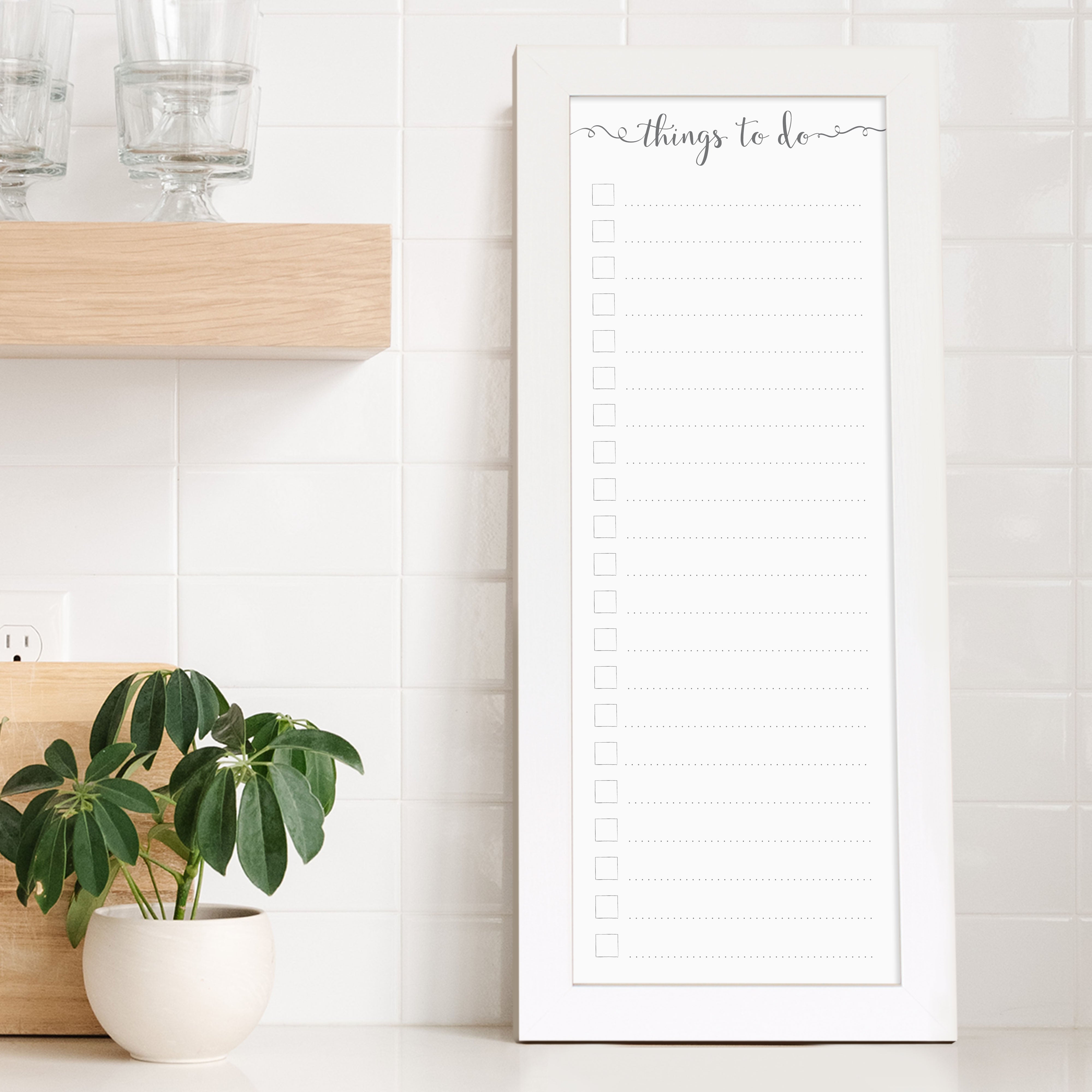 Slim Checklist Framed Whiteboard | Vertical Knope