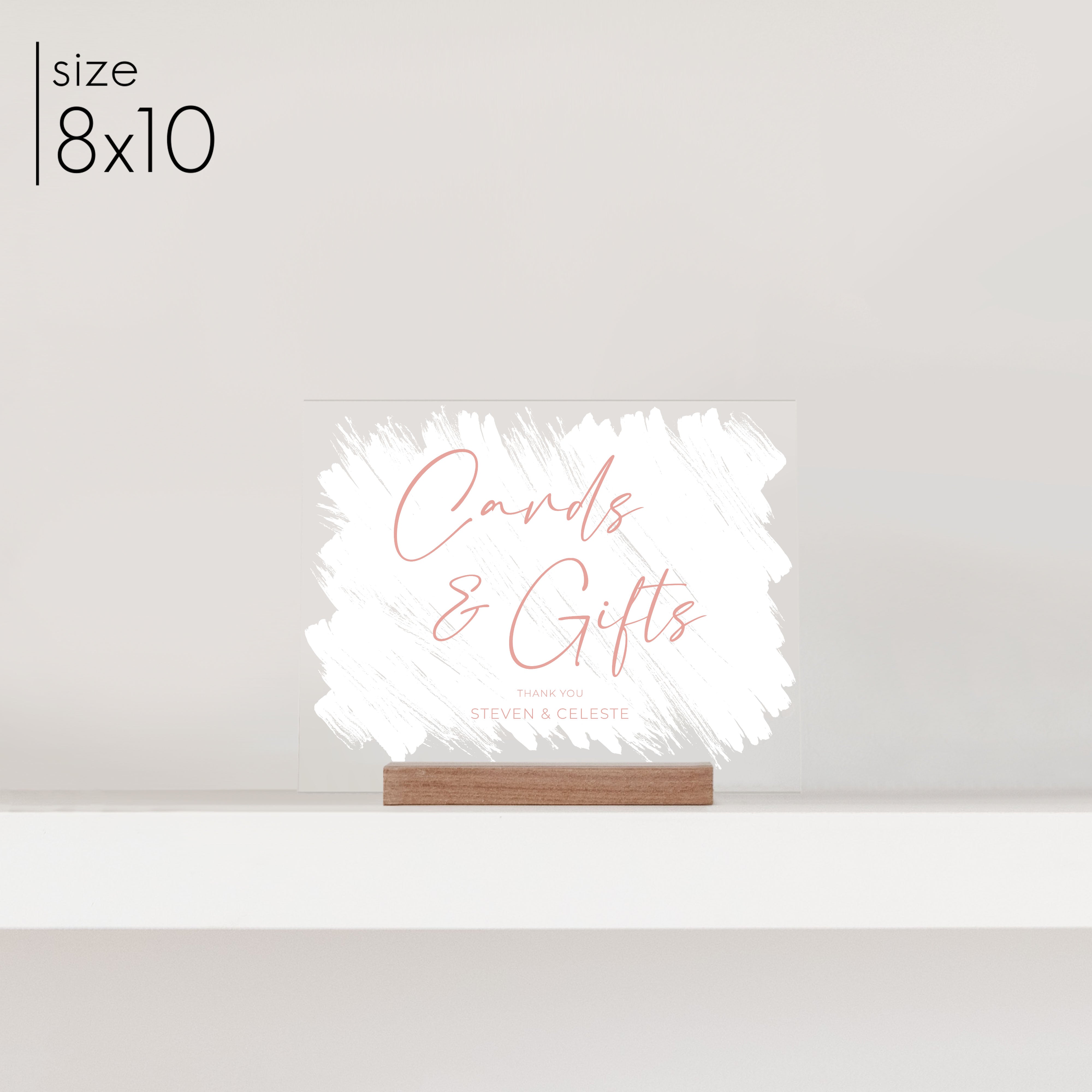 Small Brushed Acrylic Cards & Gifts Sign | Horizontal Olivia