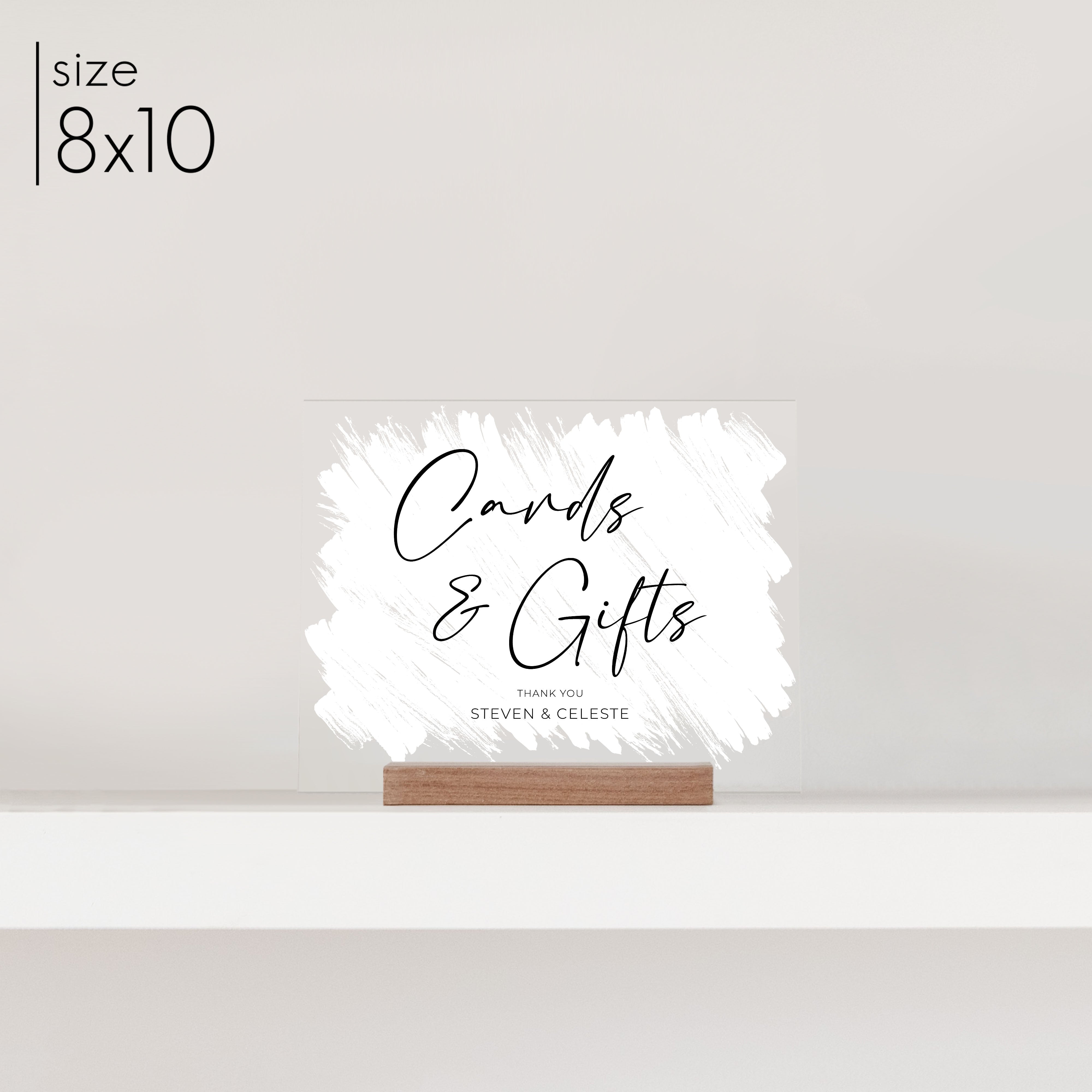 Small Brushed Acrylic Cards & Gifts Sign | Horizontal Olivia