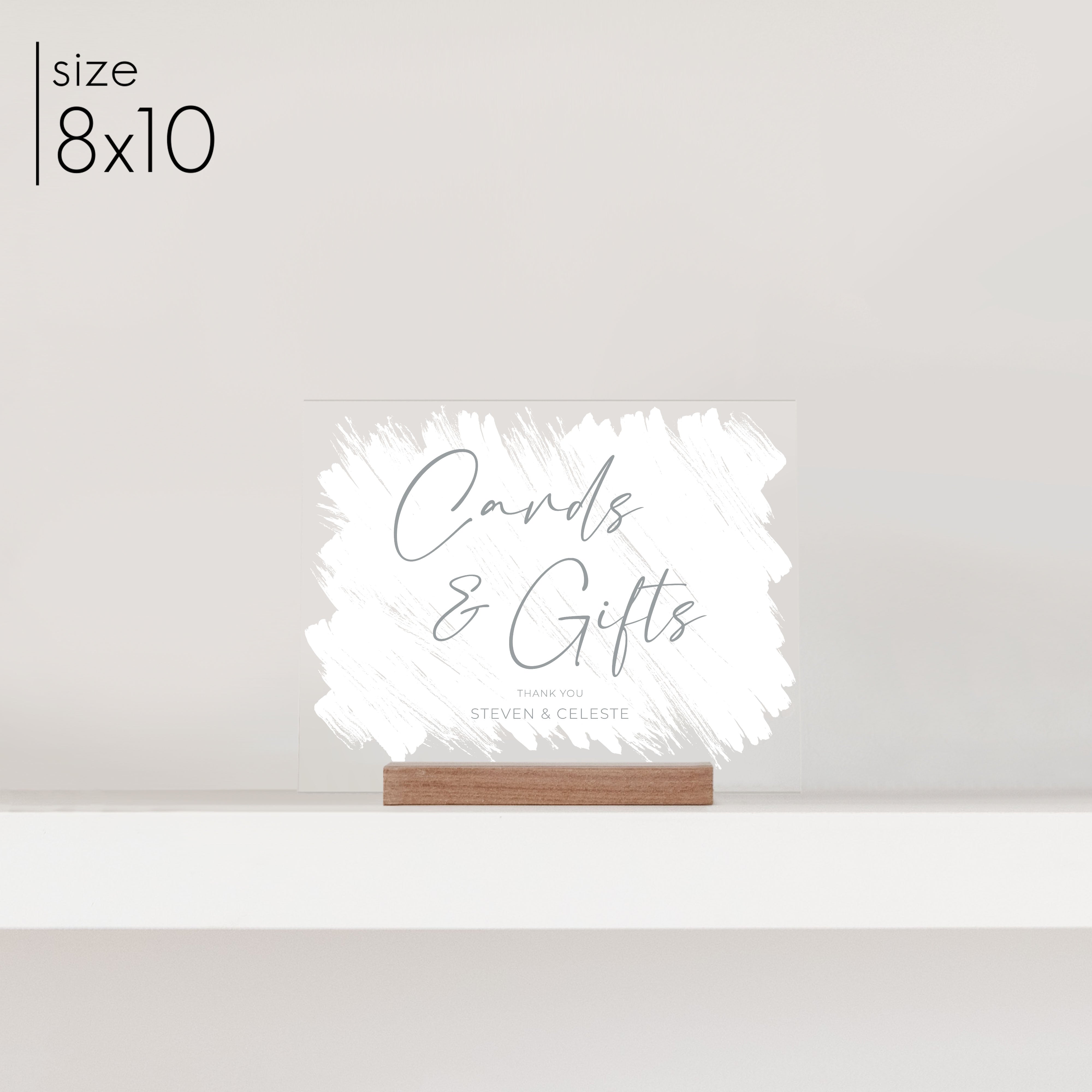 Small Brushed Acrylic Cards & Gifts Sign | Horizontal Olivia