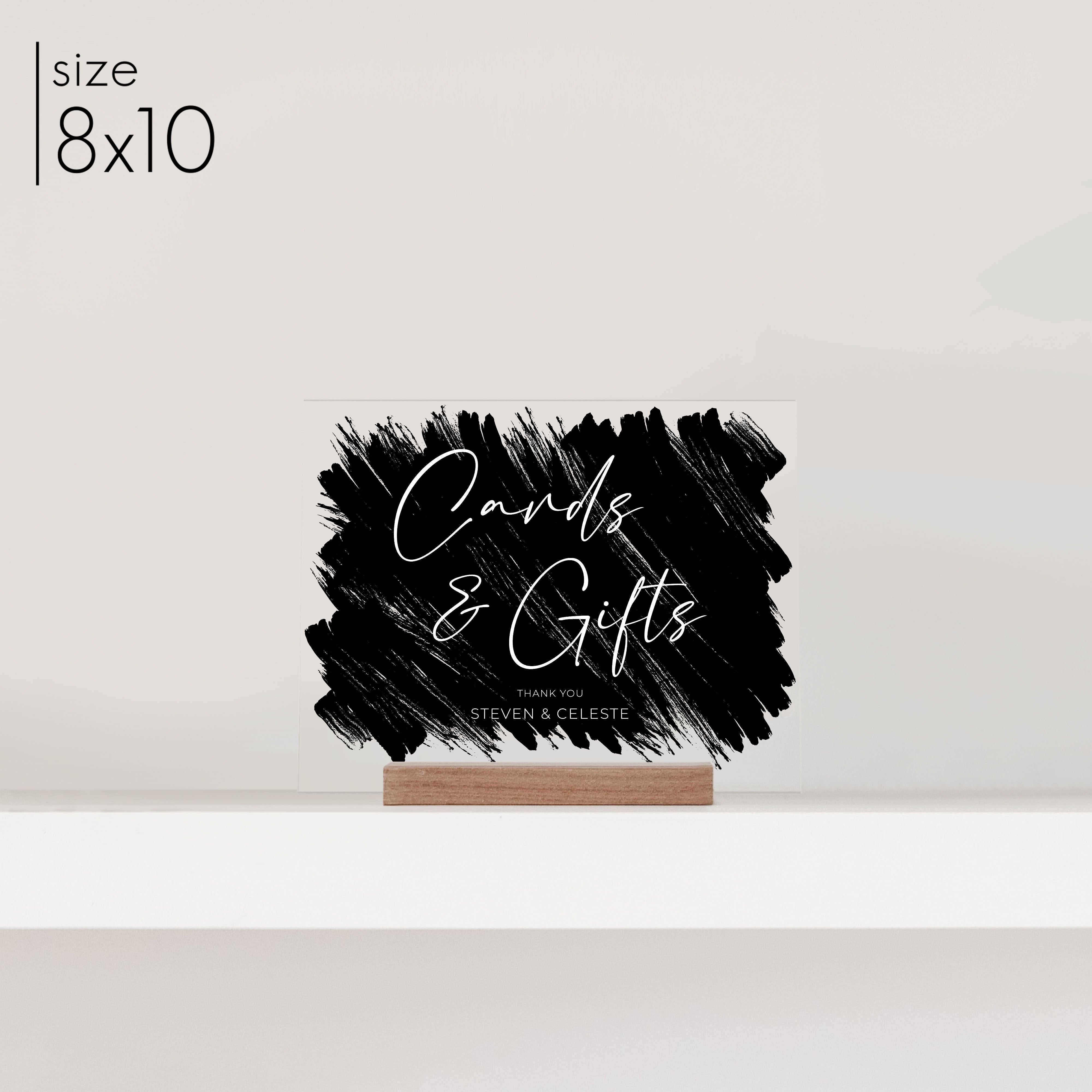 Small Brushed Acrylic Cards & Gifts Sign | Horizontal Olivia