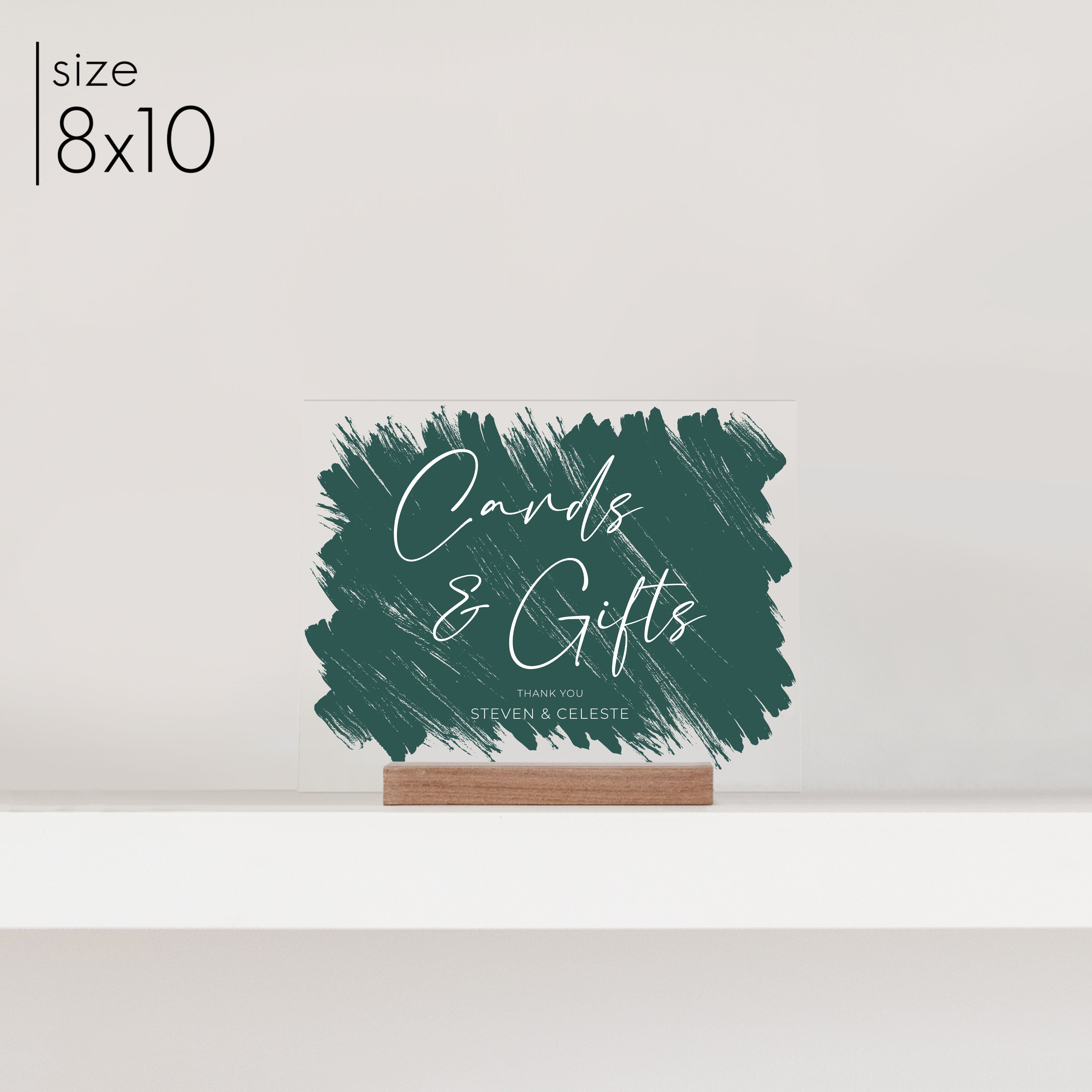 Small Brushed Acrylic Cards & Gifts Sign | Horizontal Olivia