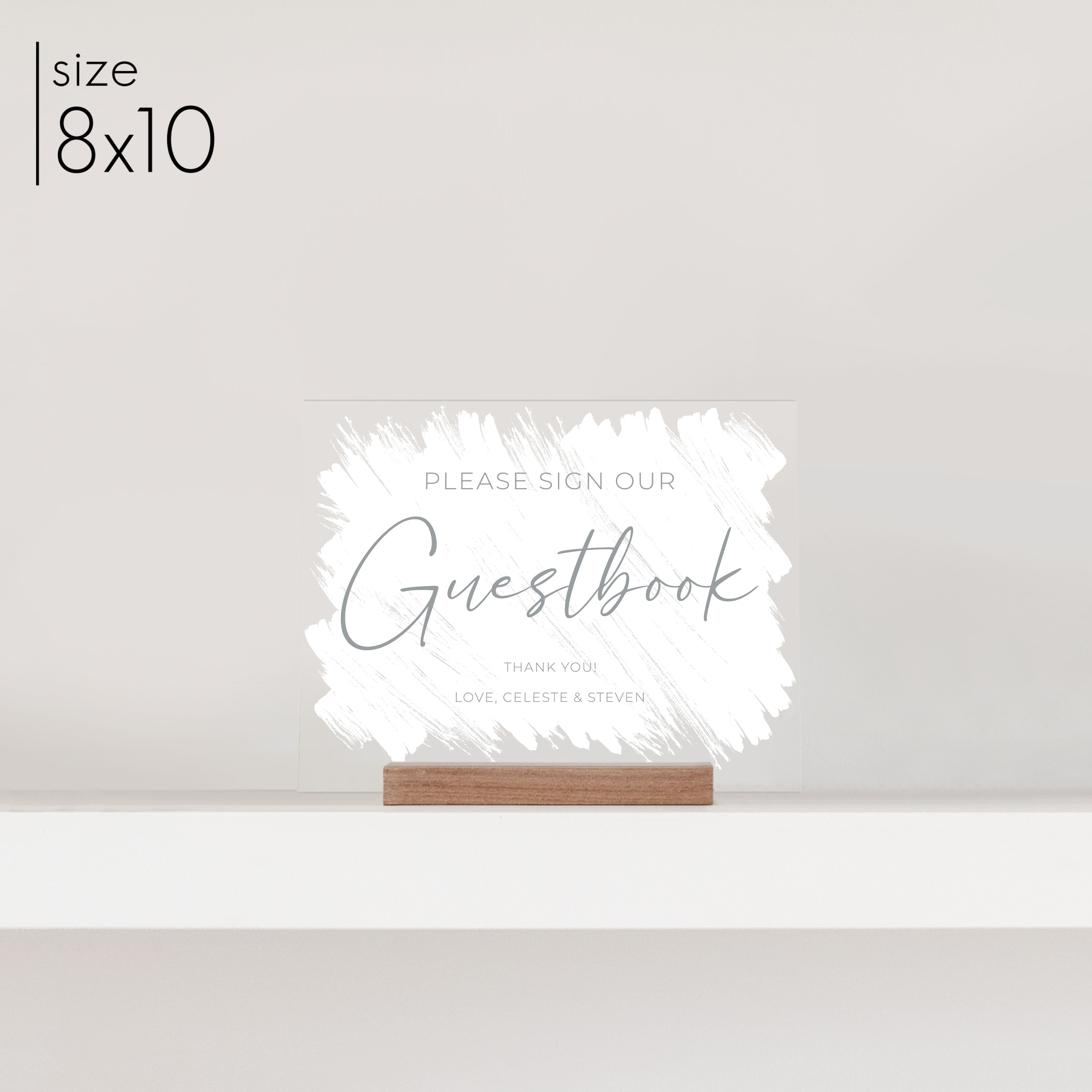 Small Brushed Acrylic Guestbook Sign | Horizontal Olivia