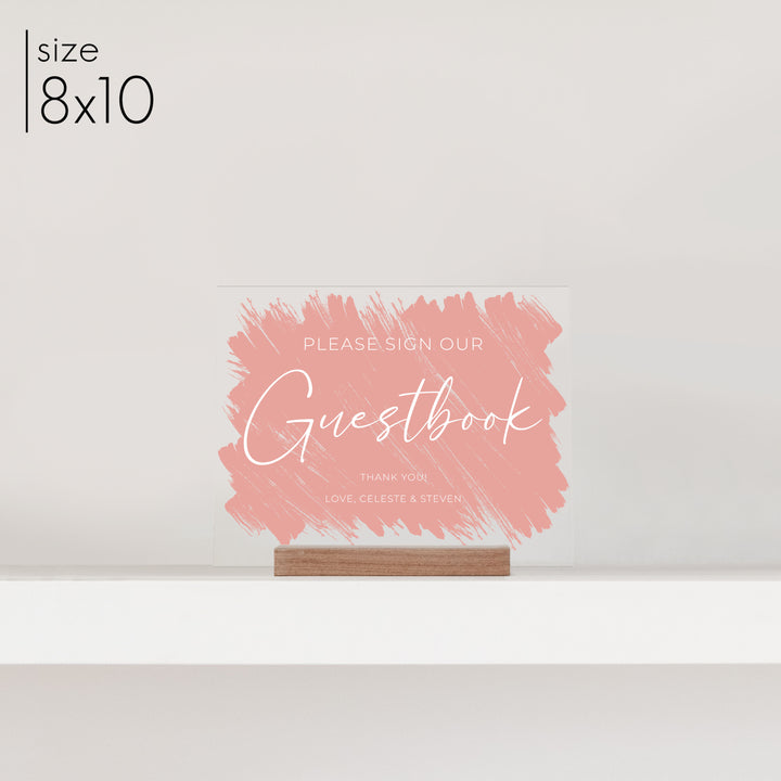 Small Brushed Acrylic Guestbook Sign | Horizontal Olivia