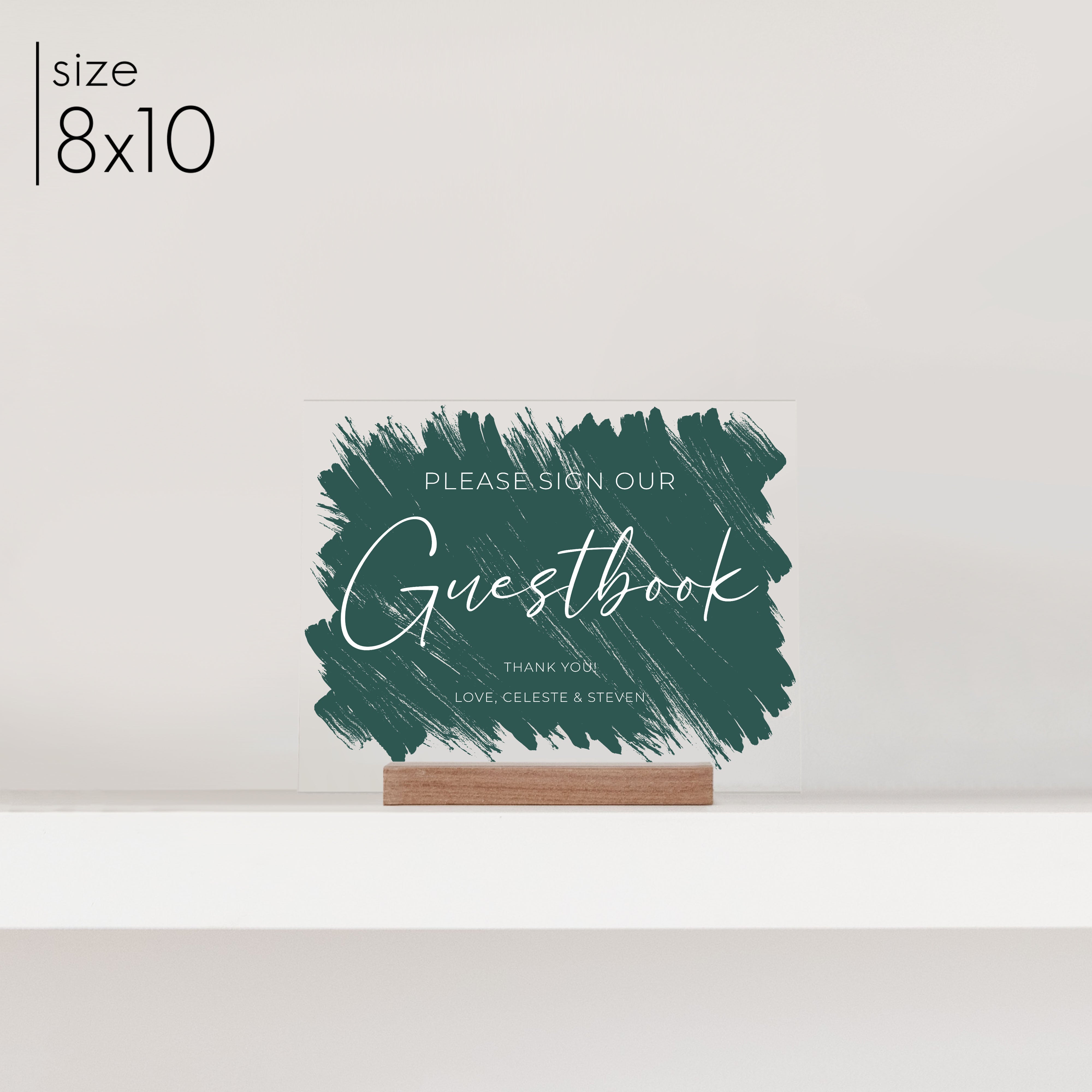 Small Brushed Acrylic Guestbook Sign | Horizontal Olivia