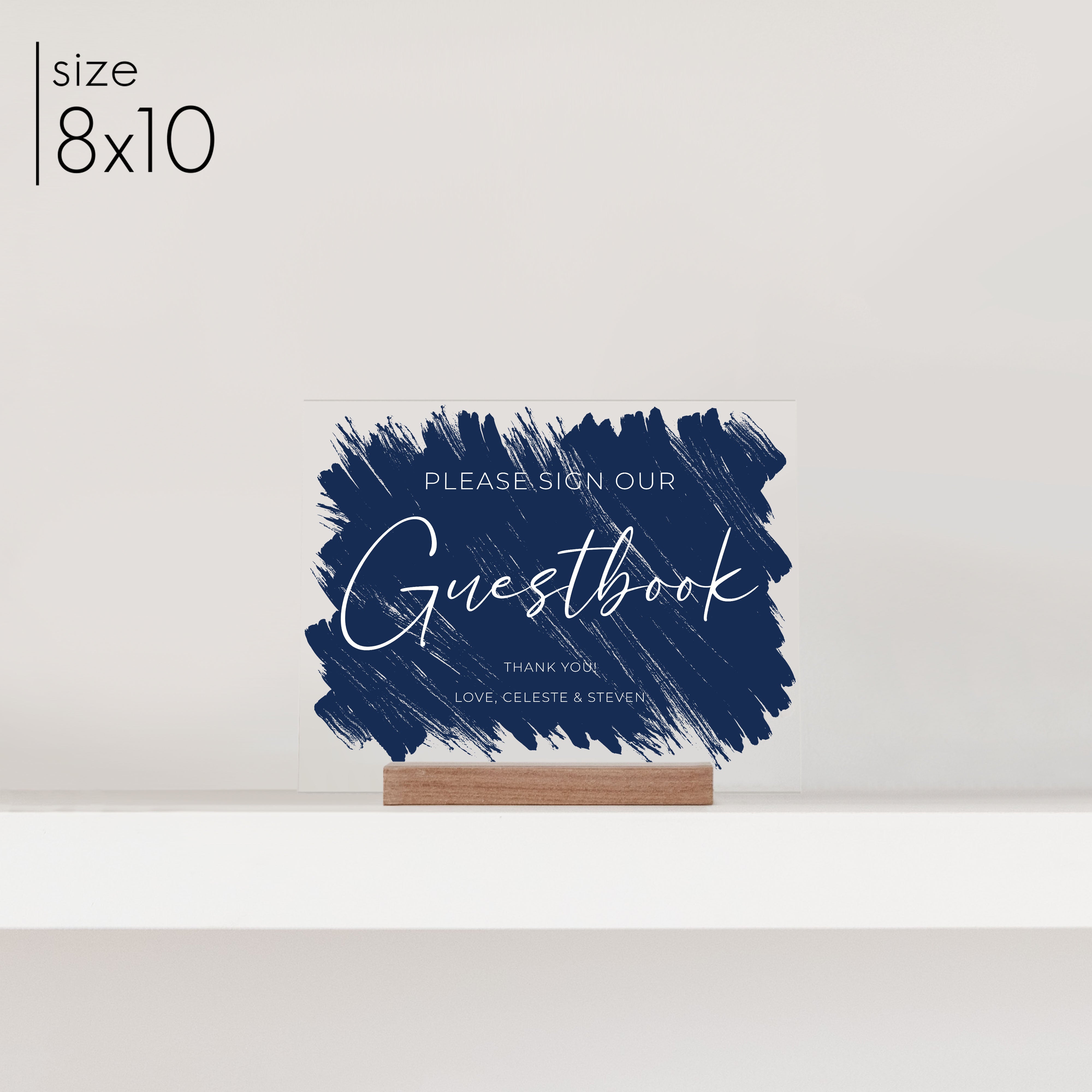 Small Brushed Acrylic Guestbook Sign | Horizontal Olivia