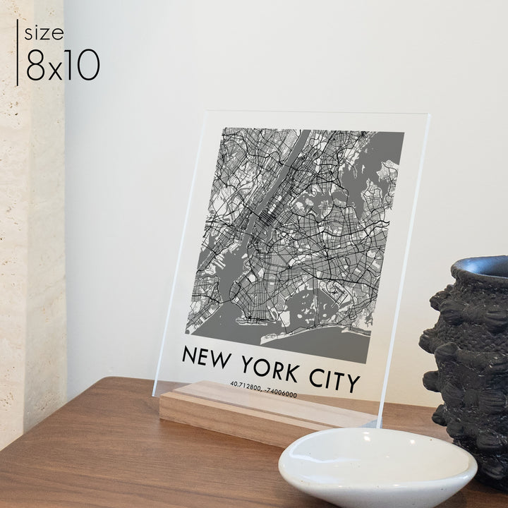 Clear Acrylic New York City Street Map