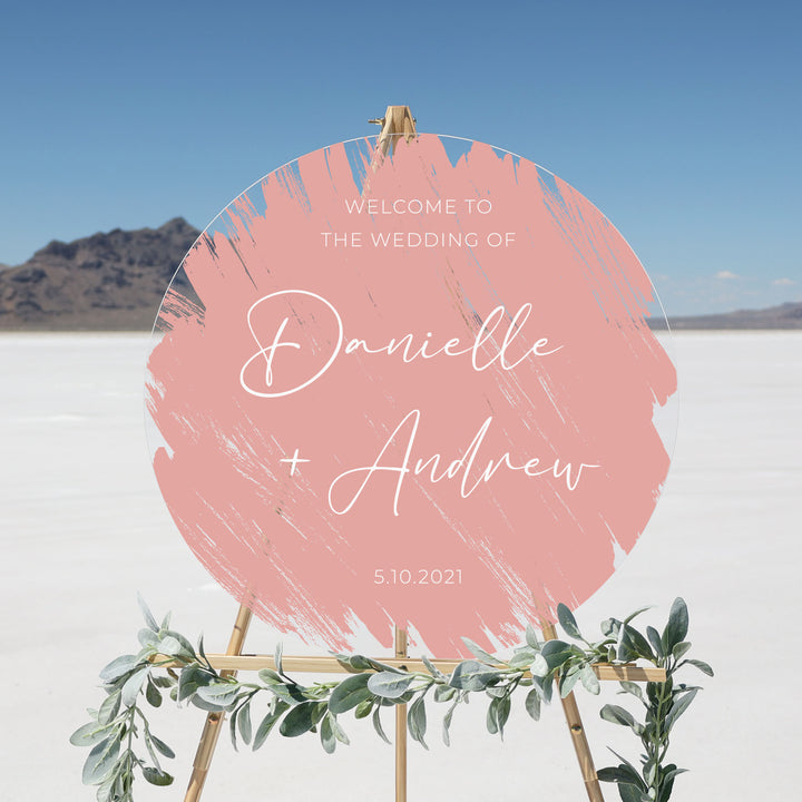 Brushed Acrylic Custom Welcome Sign | Round Olivia