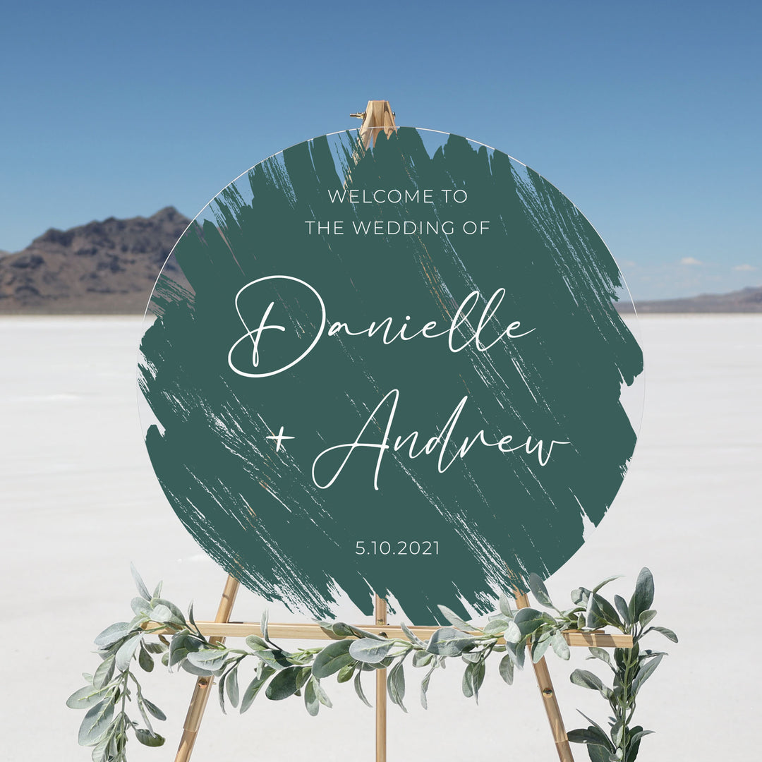 Brushed Acrylic Custom Welcome Sign | Round Olivia