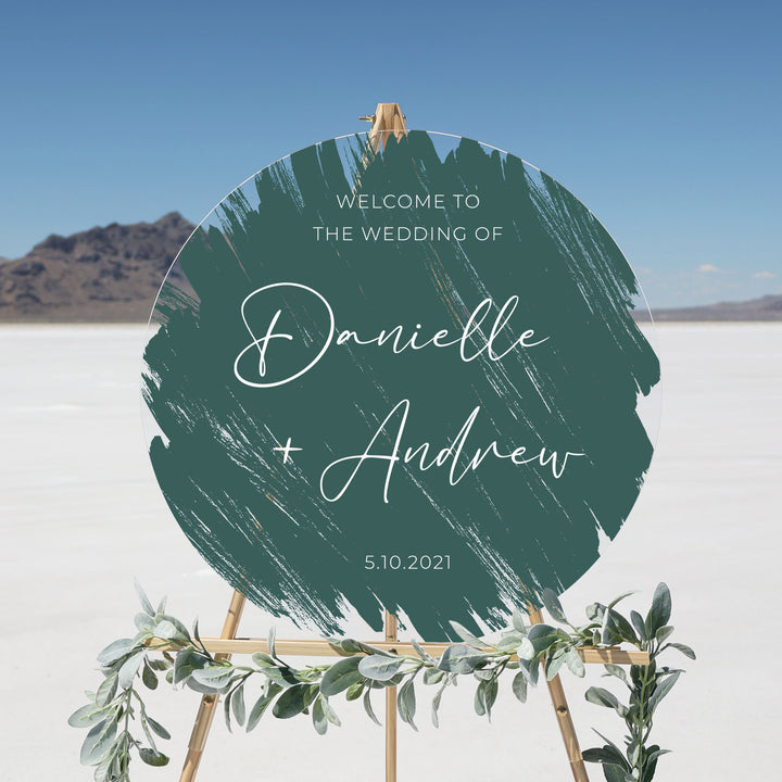 Brushed Acrylic Custom Welcome Sign | Round Olivia