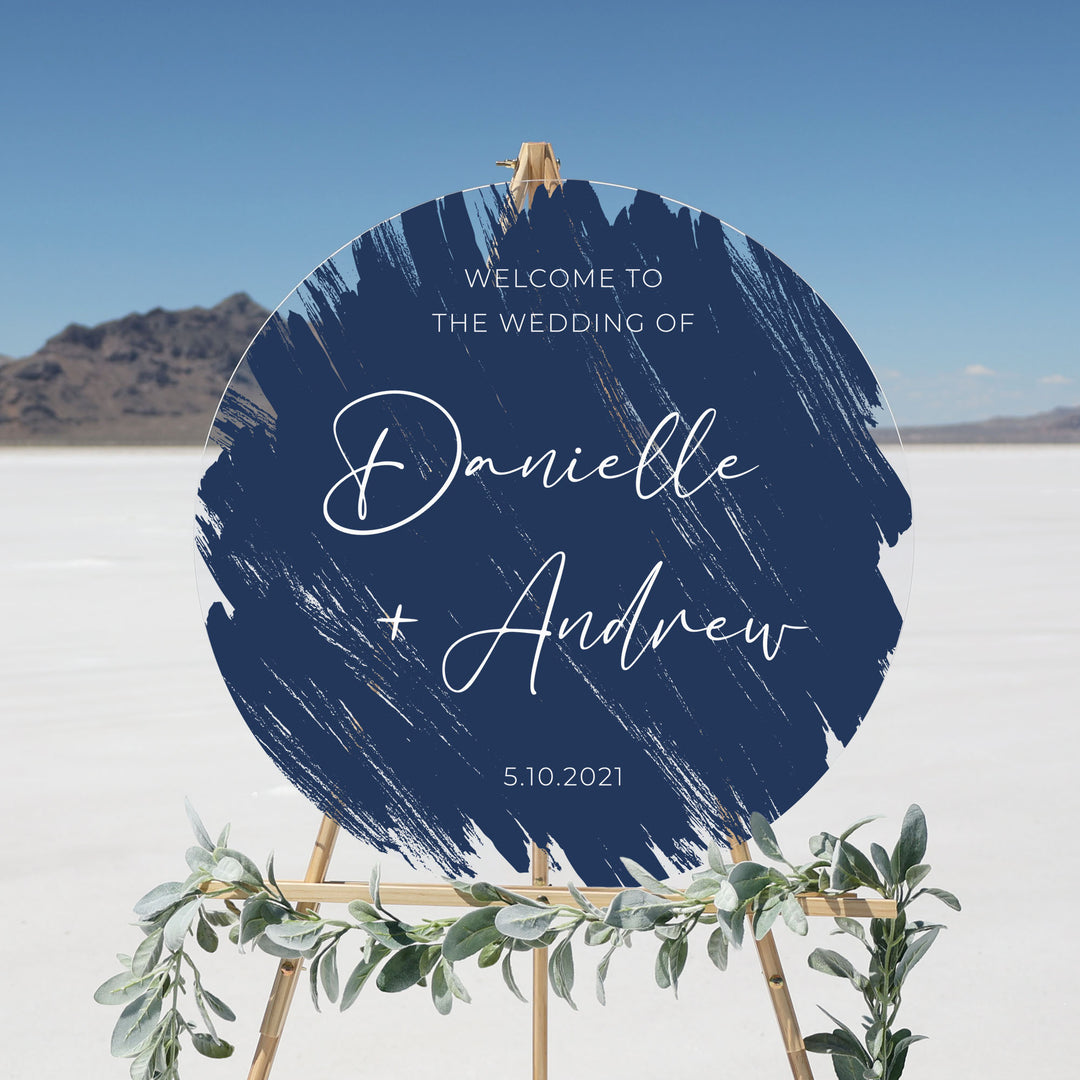 Brushed Acrylic Custom Welcome Sign | Round Olivia