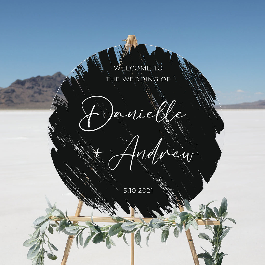 Brushed Acrylic Custom Welcome Sign | Round Olivia