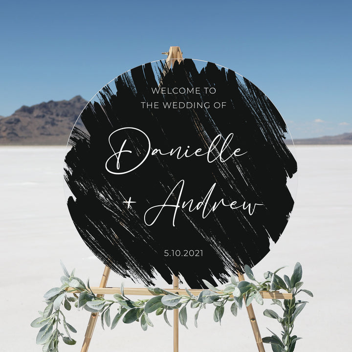 Brushed Acrylic Custom Welcome Sign | Round Olivia
