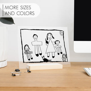 Buy color Kid Actual Custom Drawing on Acrylic with wood display stand