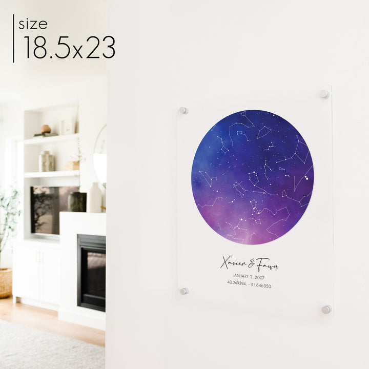 Acrylic Purple Star Chart