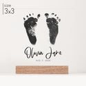 Custom Acrylic Baby Footprint Art | Cursive Style