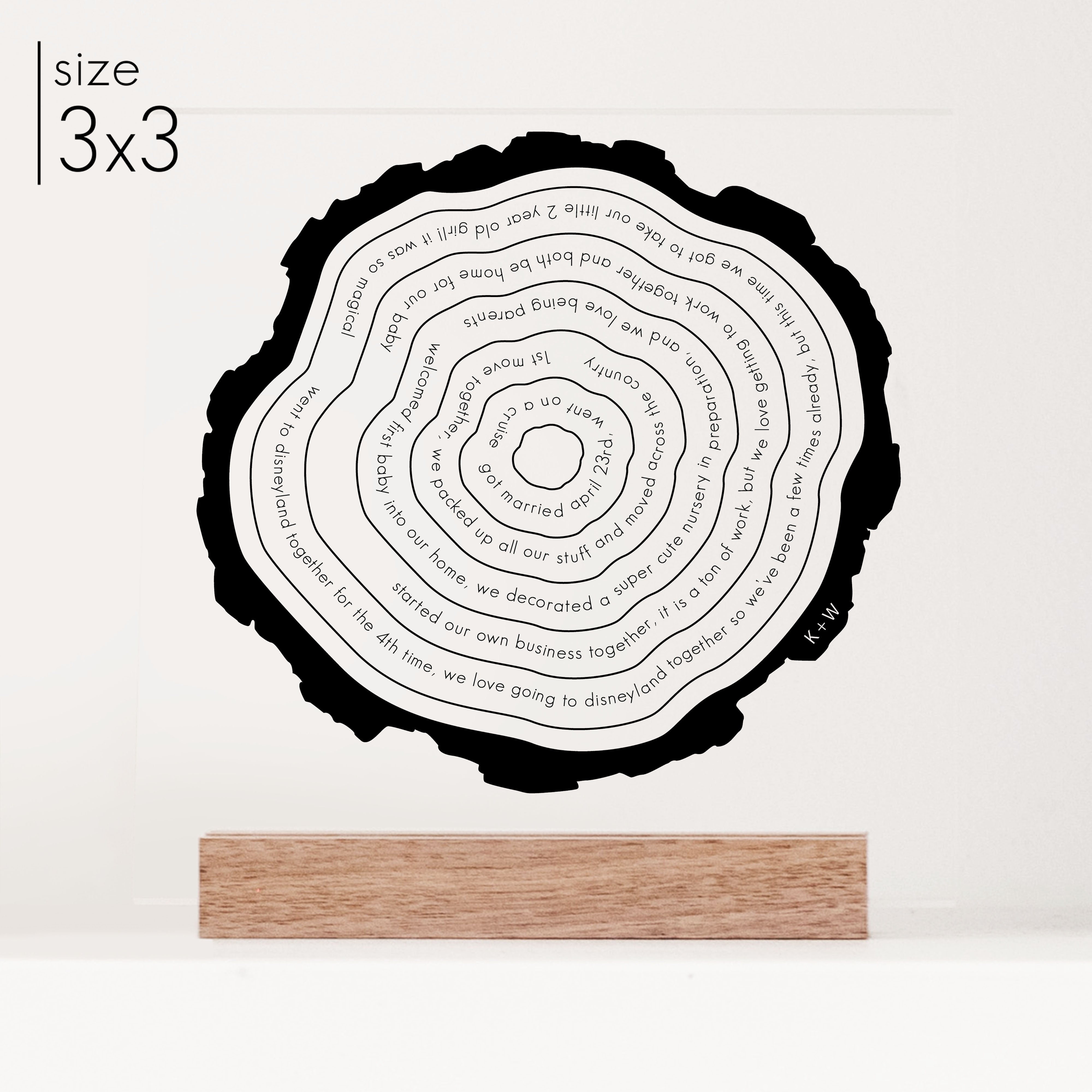【オンラインショップ】 Custom Tree Ring Memory Art 絵画