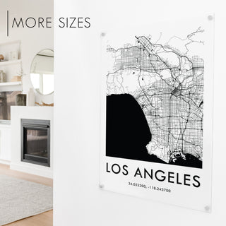 Clear Acrylic Los Angeles City Street Map