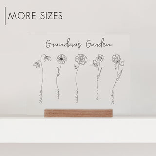 Buy grey Personalized Acrylic Family Birth Flower Art