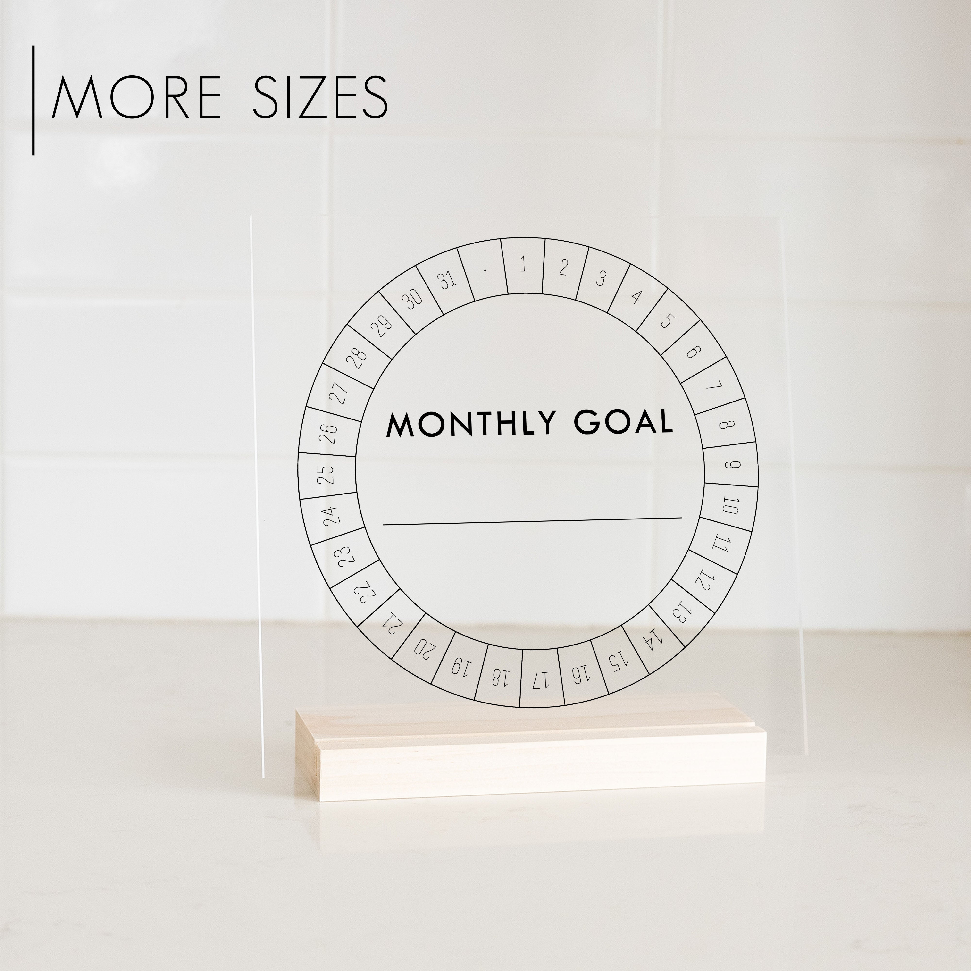 Custom Acrylic Monthly Goal Tracker | Bold Style