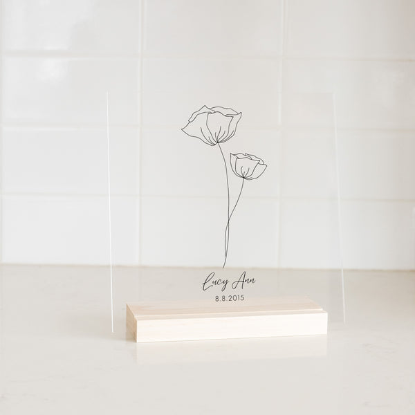 Personalized Birth Flower Art | Cursive Style