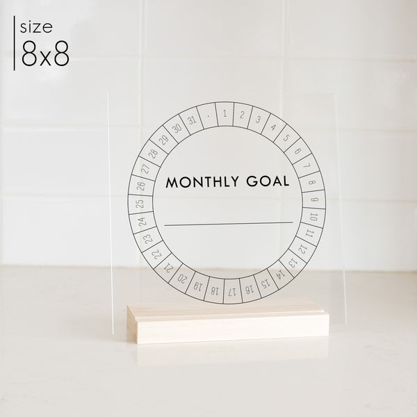 Custom Acrylic Monthly Goal Tracker | Bold Style