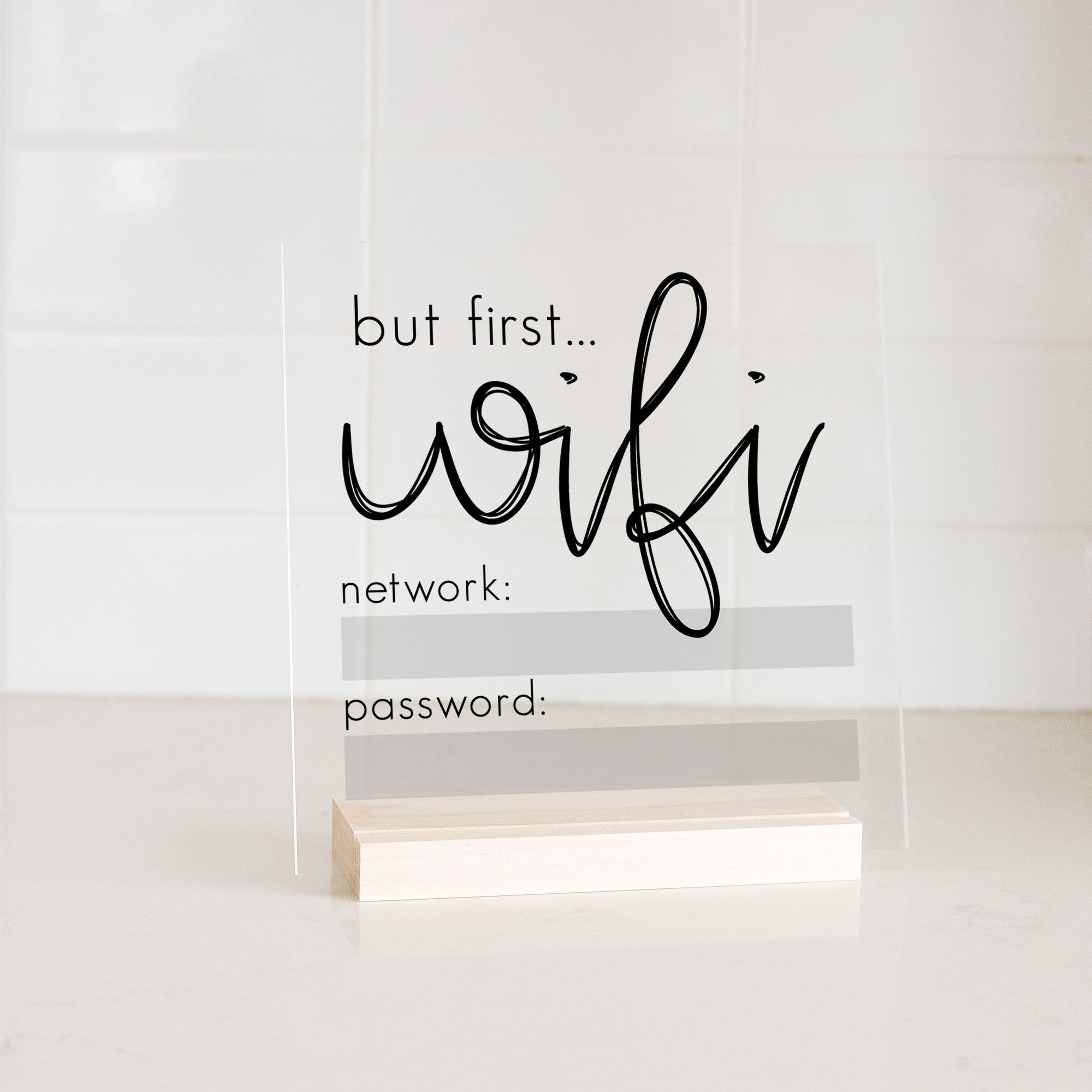 Custom Acrylic Wifi Password Sign | Style 1