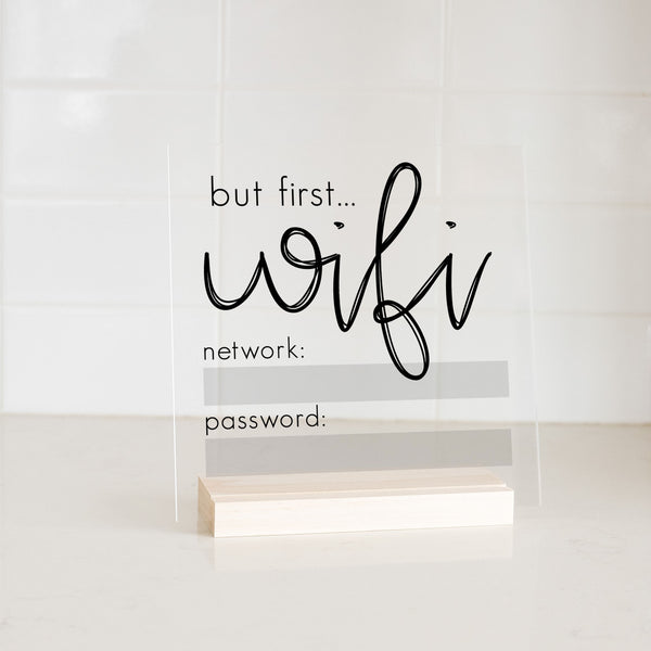 Custom Acrylic Wifi Password Sign | Style 1