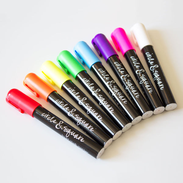 Liquid Chalk Markers, 3/16 Chisel Tip - Set of 8 Neon Colors