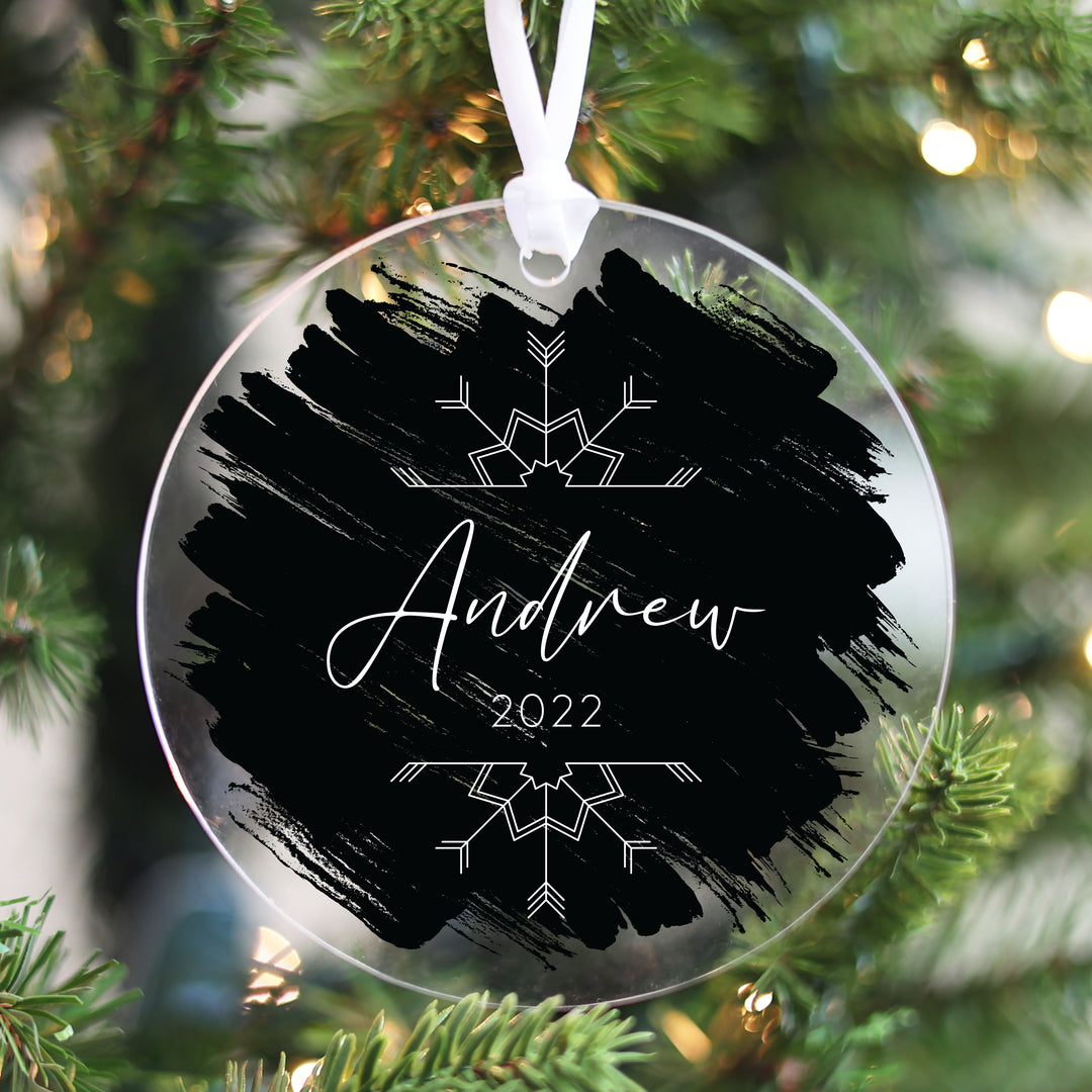 Brushed Acrylic Name Christmas Ornament