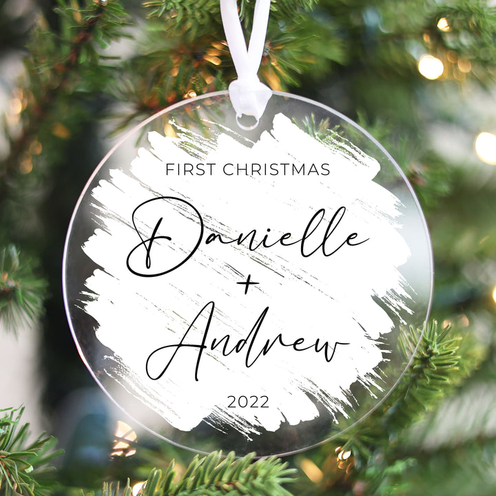 Brushed Acrylic First Christmas Ornament