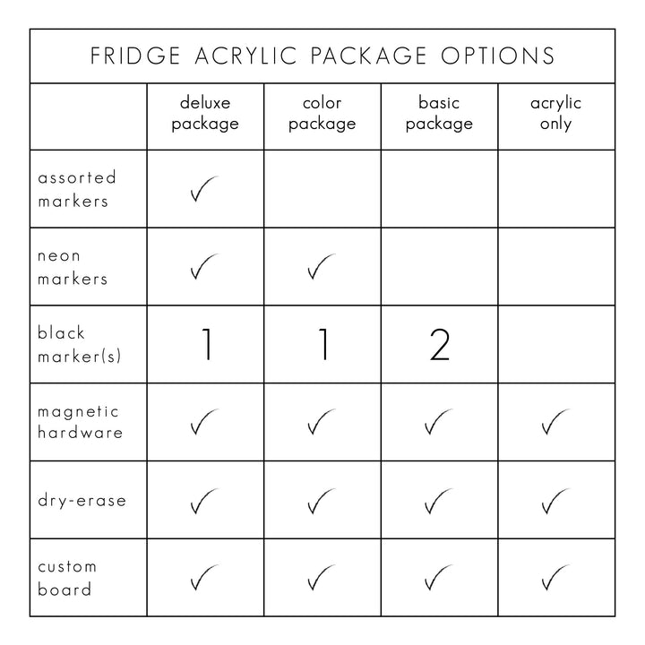 Monthly Acrylic White Fridge Calendar | Horizontal Madi