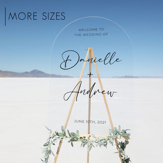 Large Acrylic Arch Clear Style Welcome Sign