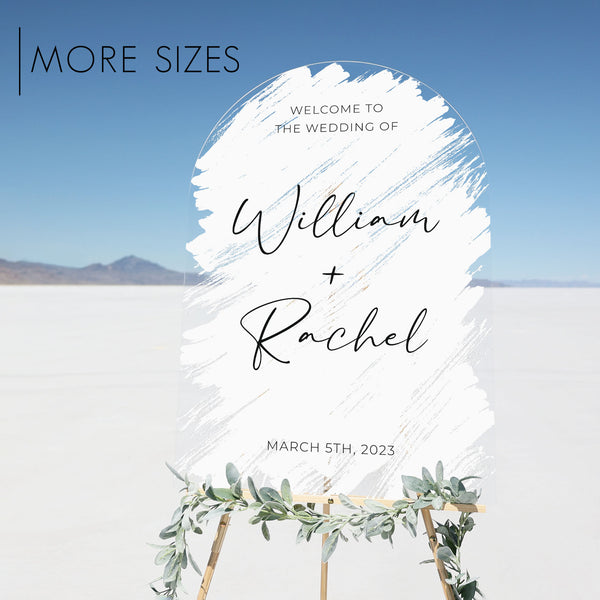 Large Acrylic Arch Brushed Style Welcome Sign