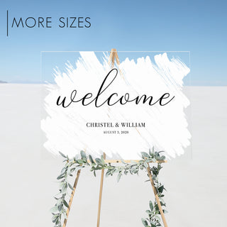 Large Acrylic Horizontal Brushed Style Welcome Sign