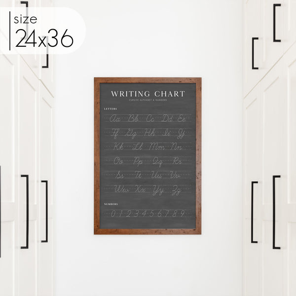 Chalkboard Cursive Writing Chart