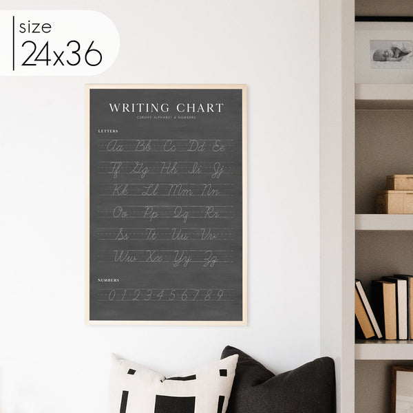 Chalkboard Cursive Writing Chart