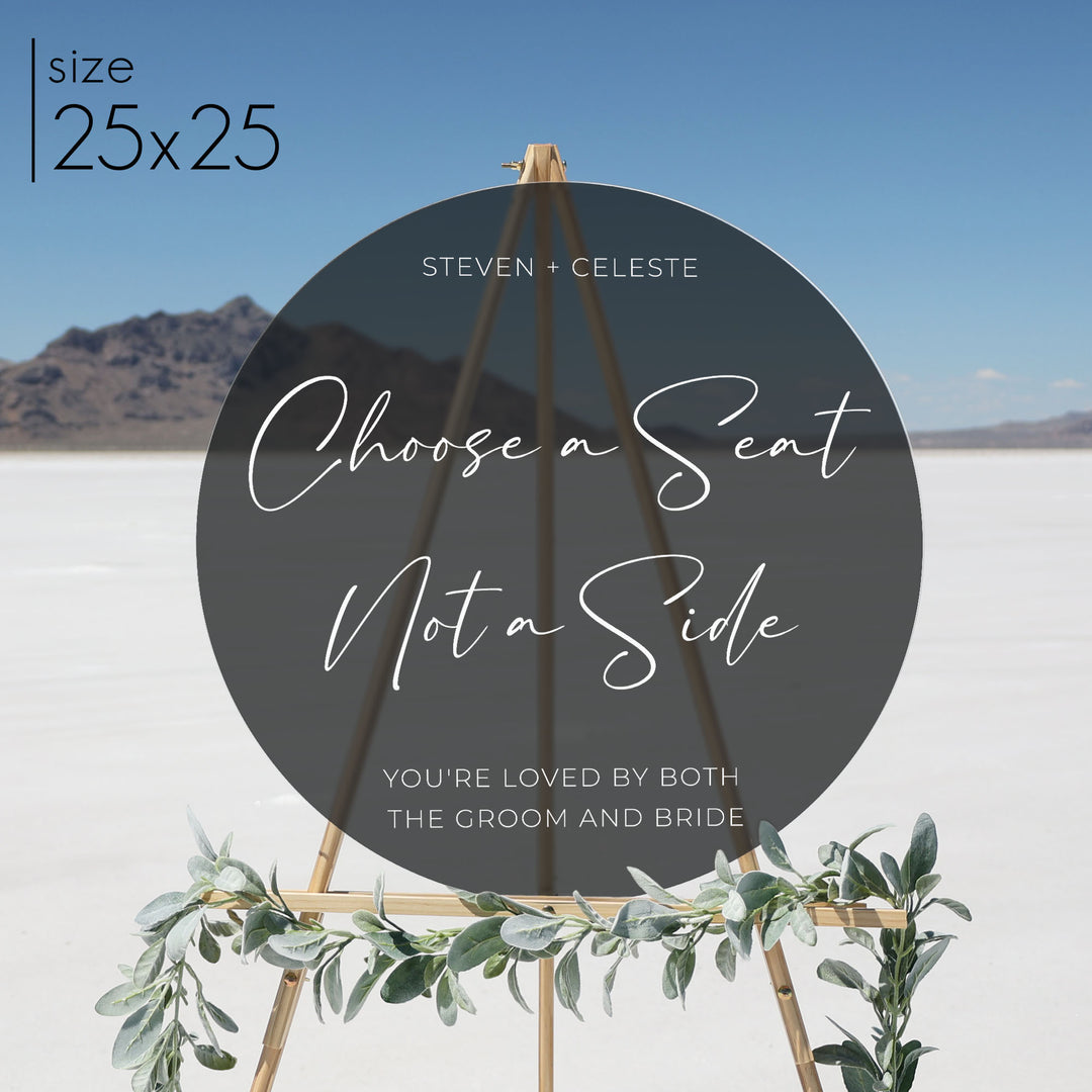 Frosted Acrylic Wedding Sign | Round Olivia