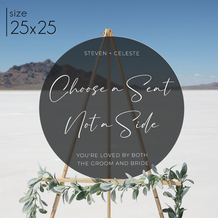 Frosted Acrylic Wedding Sign | Round Olivia