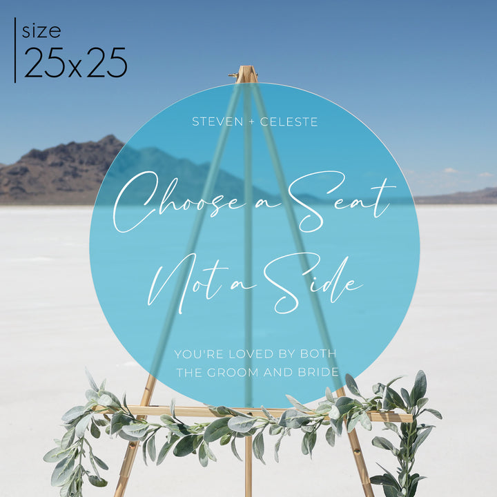 Frosted Acrylic Wedding Sign | Round Olivia