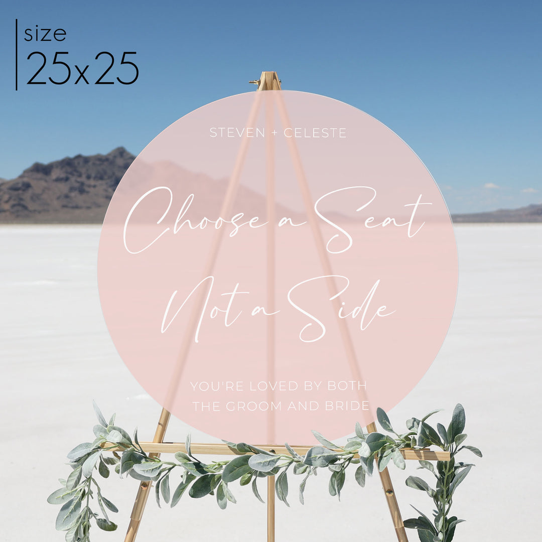 Frosted Acrylic Wedding Sign | Round Olivia