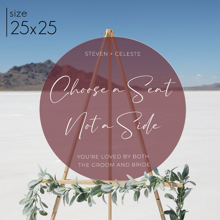 Frosted Acrylic Wedding Sign | Round Olivia